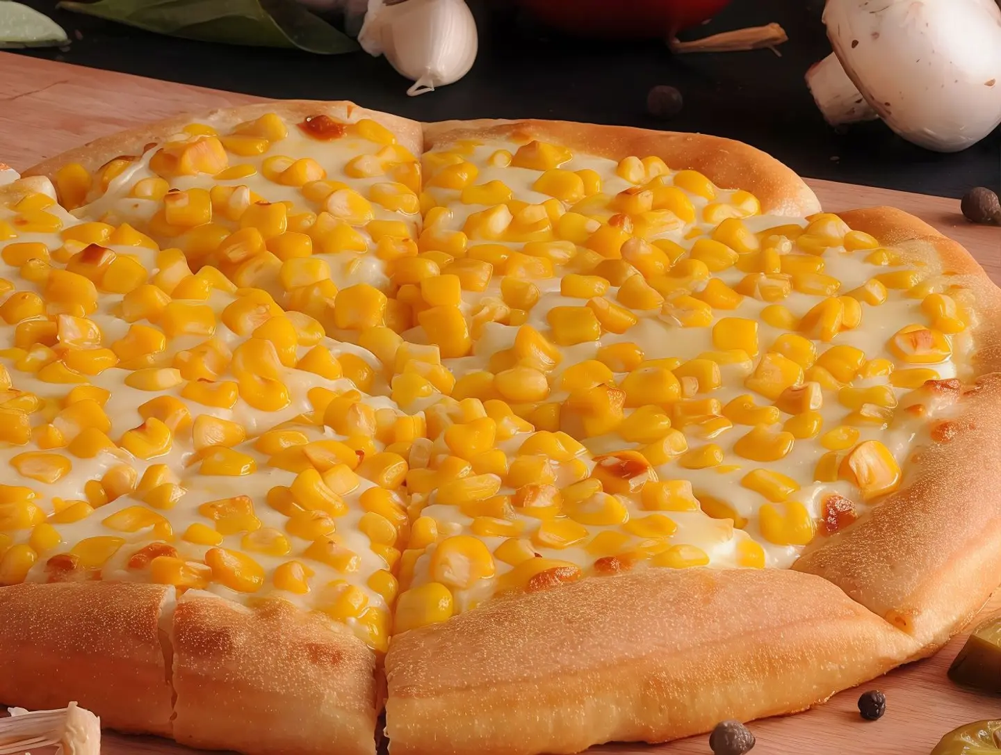 بيتزا ذرة وسط