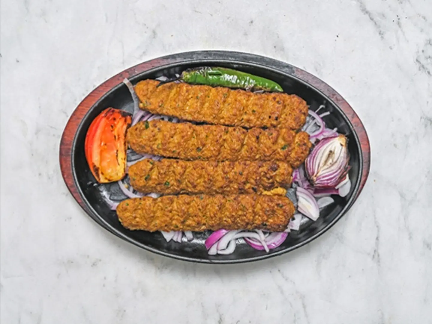صحن سيخ كباب لحم غنم