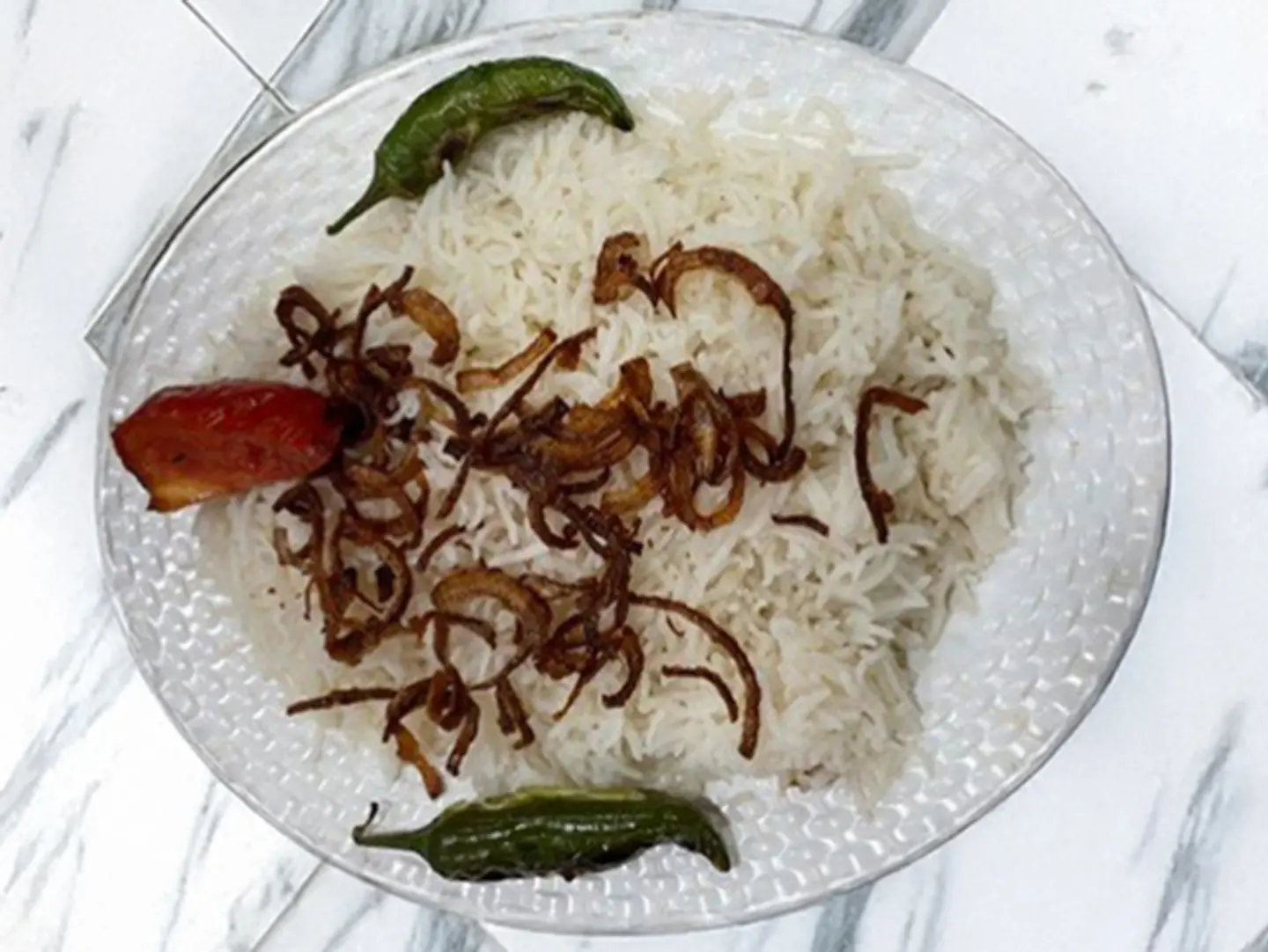 صحن رز بشاوري ابيض