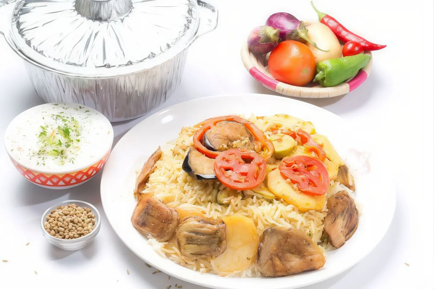 Maqlouba Al Sheuokh Chicken Kabsa