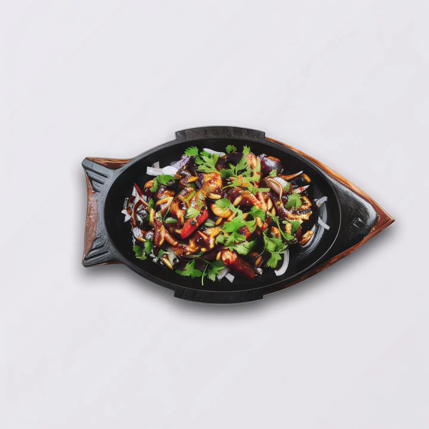 تبنياكي ربيان بالكزبرة الحارة