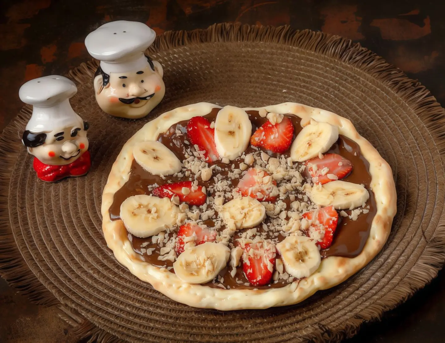 نوتيلا موز وفراولة ومكسرات