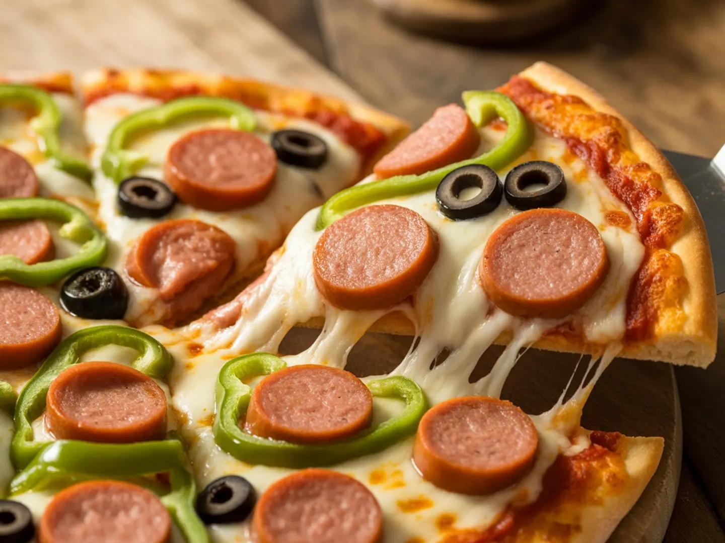 بيتزا النقانق