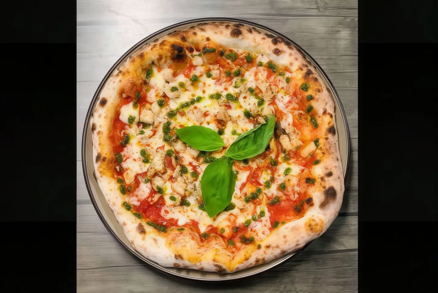 بيتزا نابولي بيستــو دجاج