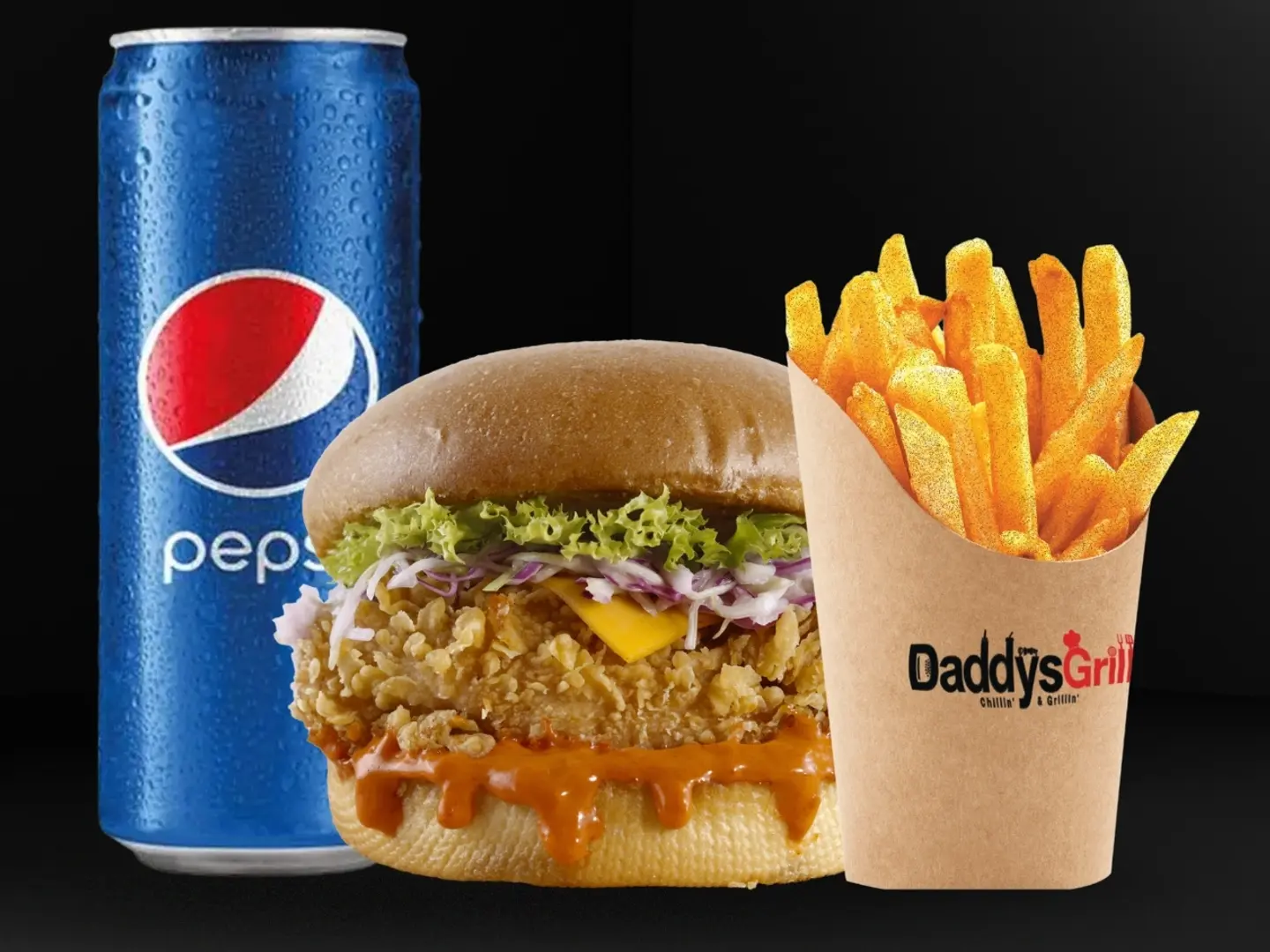 Crispy Chicken Maple Sircha Burger Meal