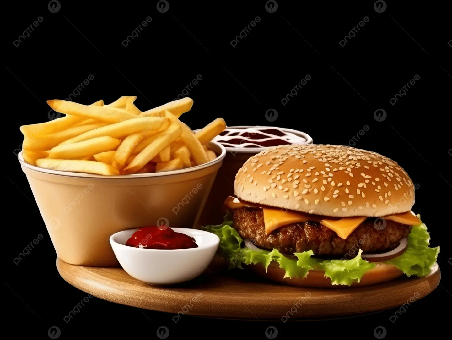 Beef Burger Meal With Juice