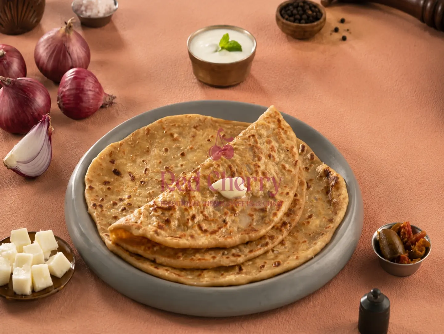 براثا بصل مع لبن (قطعة واحدة)