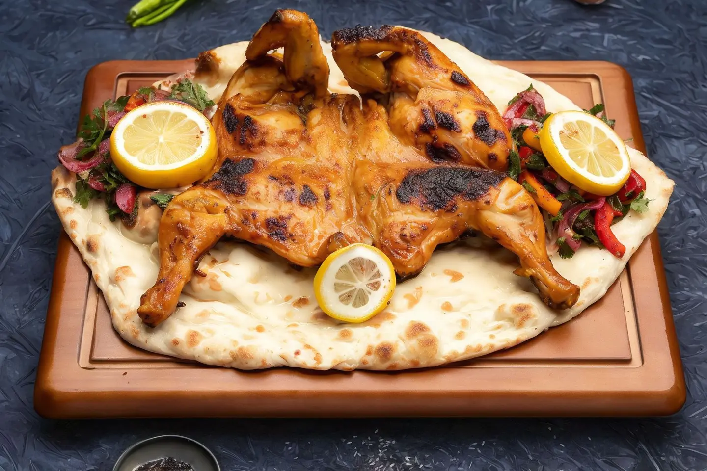 Chicken Tandoor Whole With Rice And Stew
