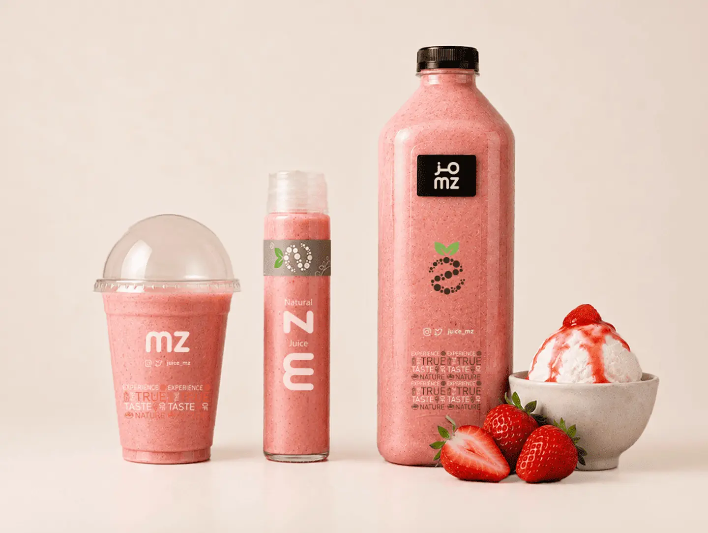 Strawberry With Ice Cream - Medium Cup