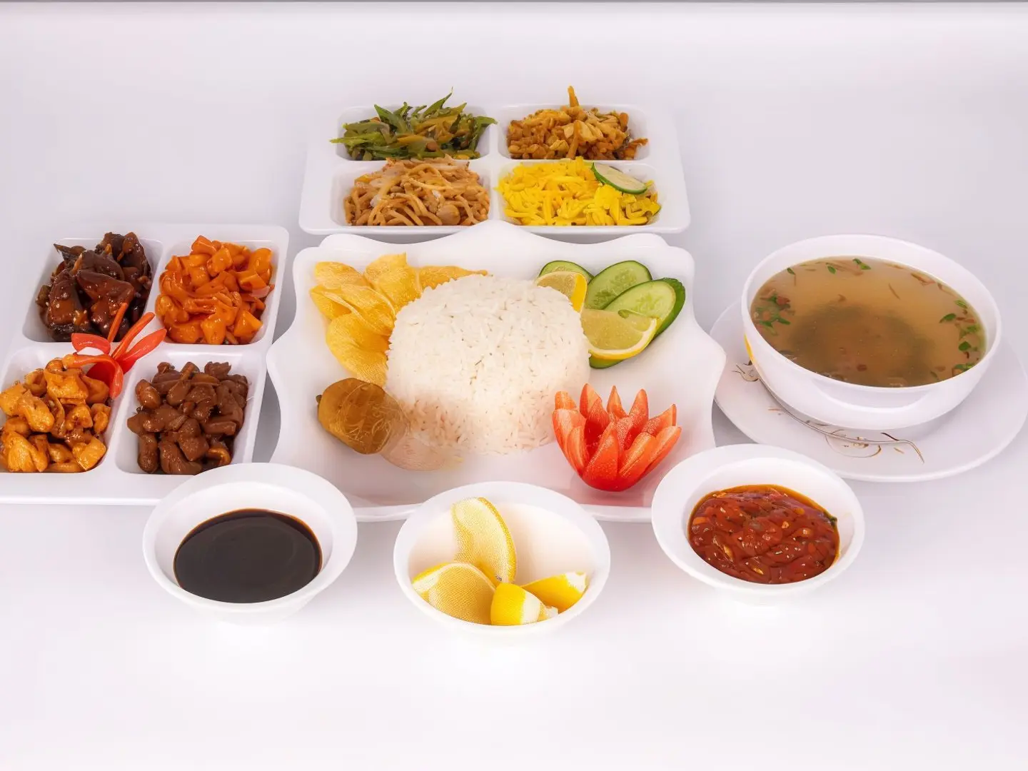 وجبة أرز مشكل باللحم