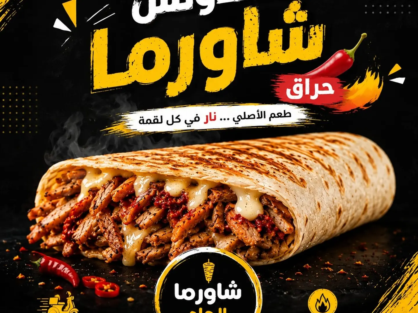 Spicy Shawarma With Cheese - Small
