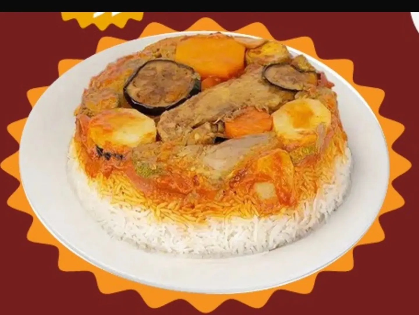 مقلوبه لحم مع الرز