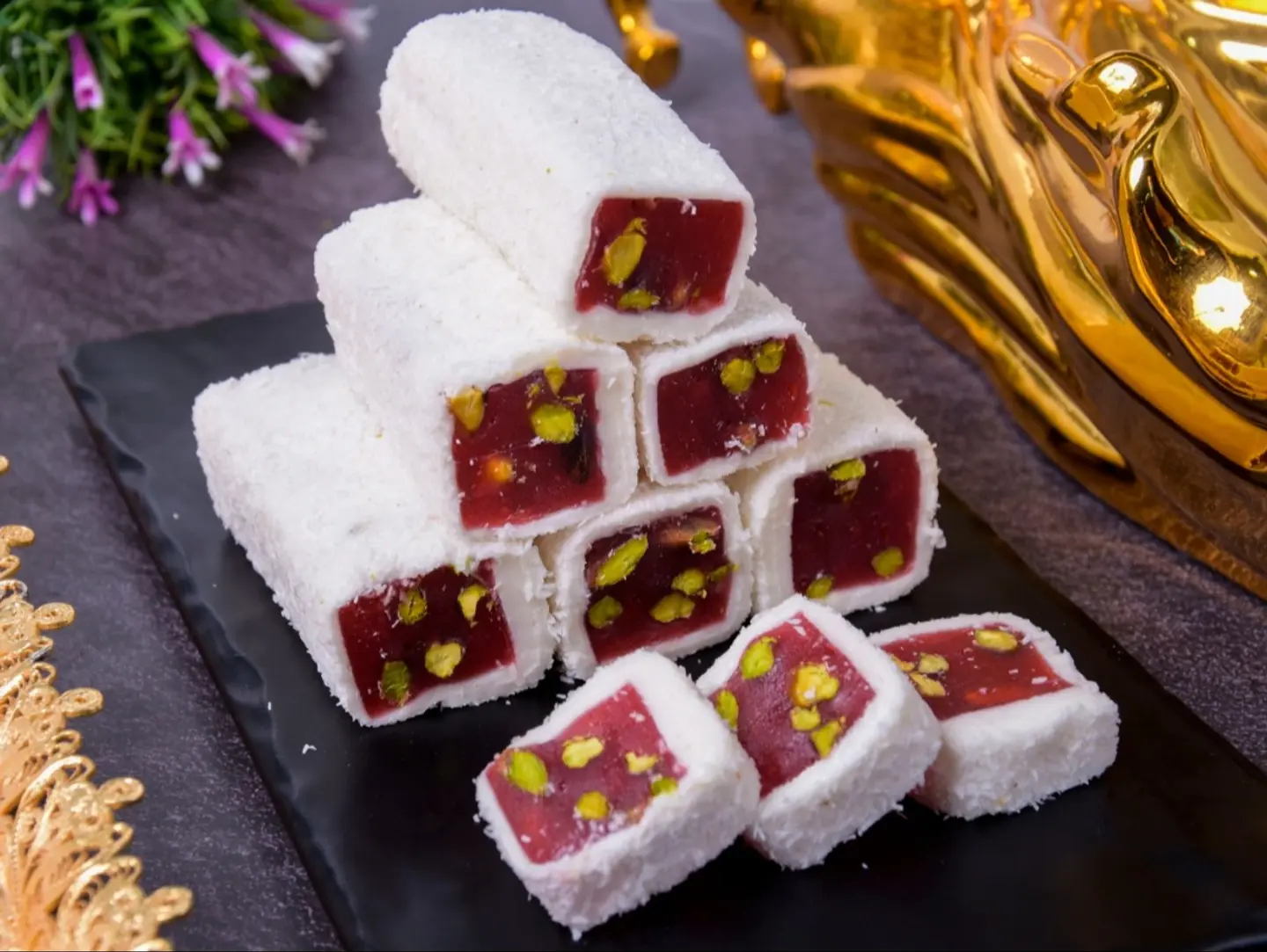 حلقوم سلطان محشي رمان فستق معا جوزالهند