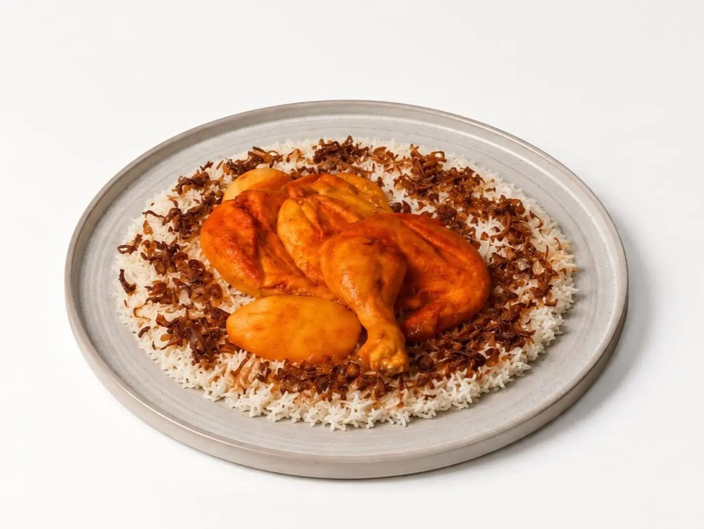 نصف دجاج مدفون حراق