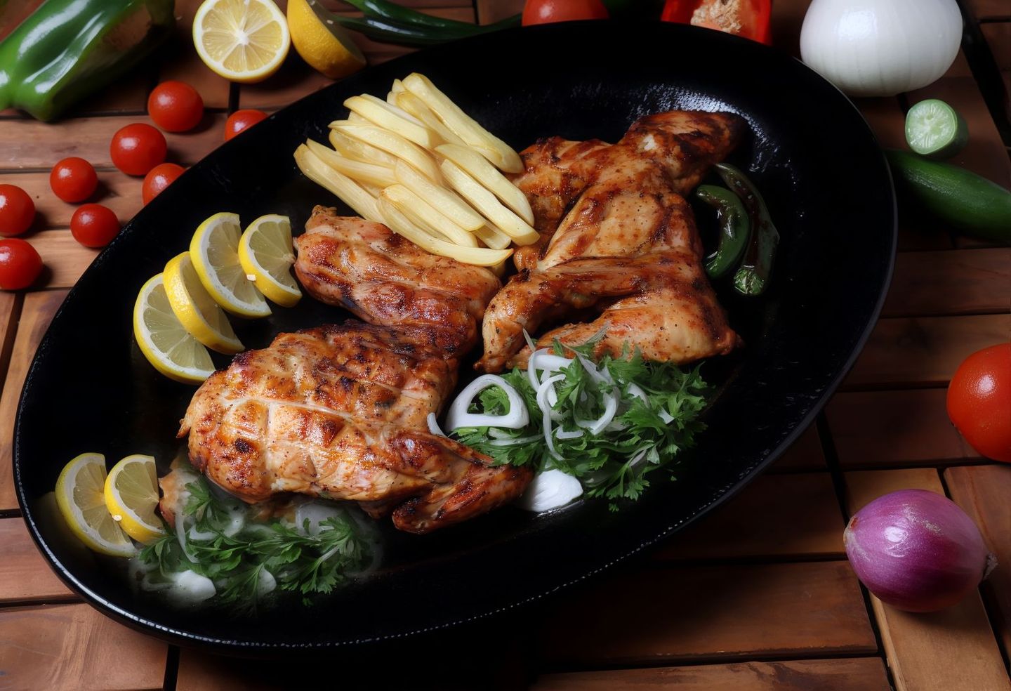 Plain Half A Chicken On Charcoal