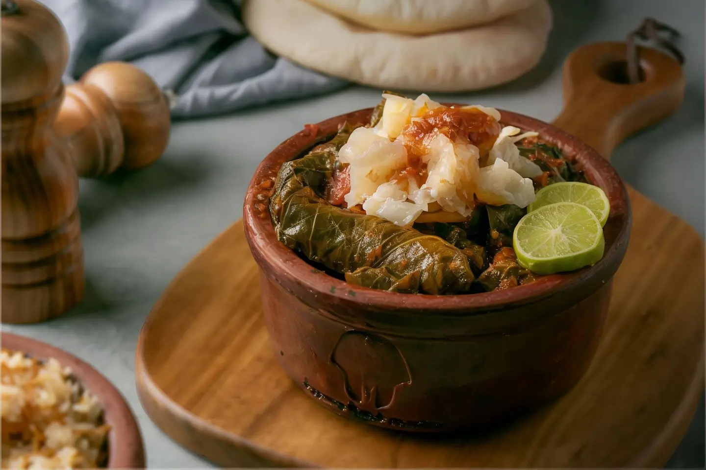 طاجن ورق عنب بالكوارع