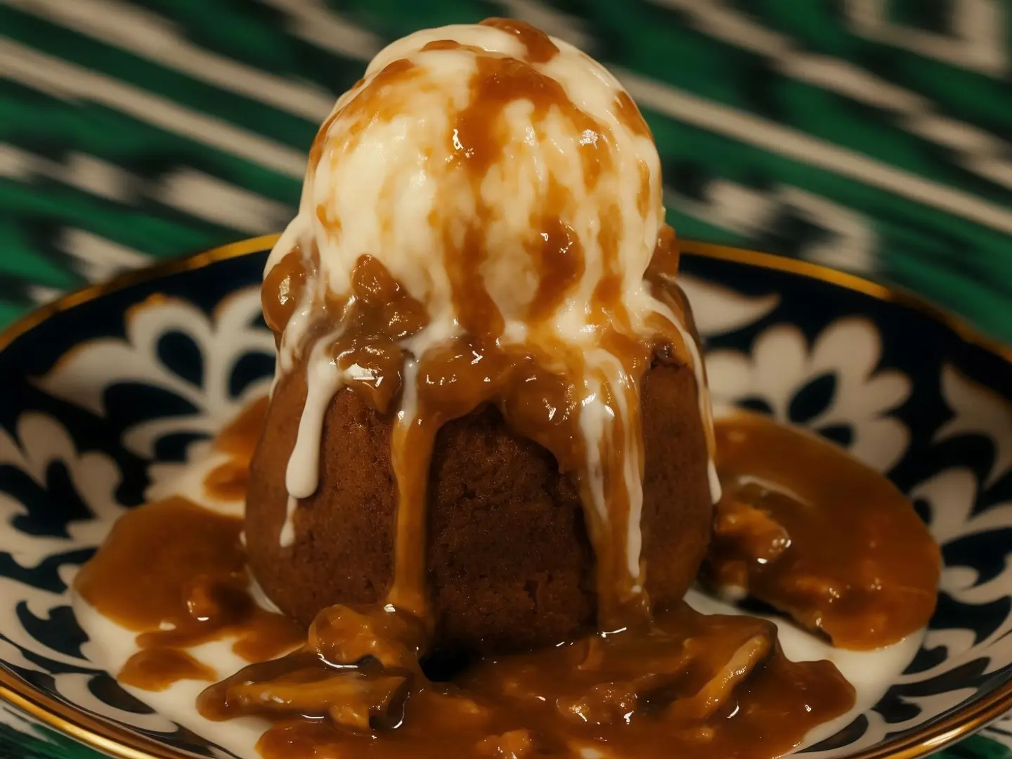 Date Cake With Ice Cream