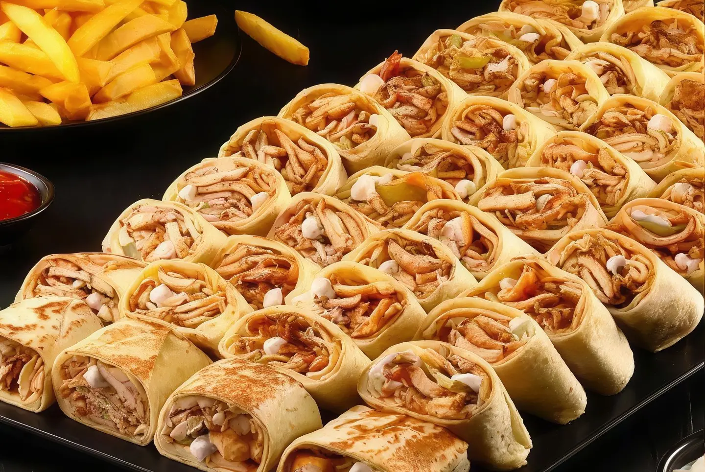 Family Shawarma Box With Fries And Special Sauces