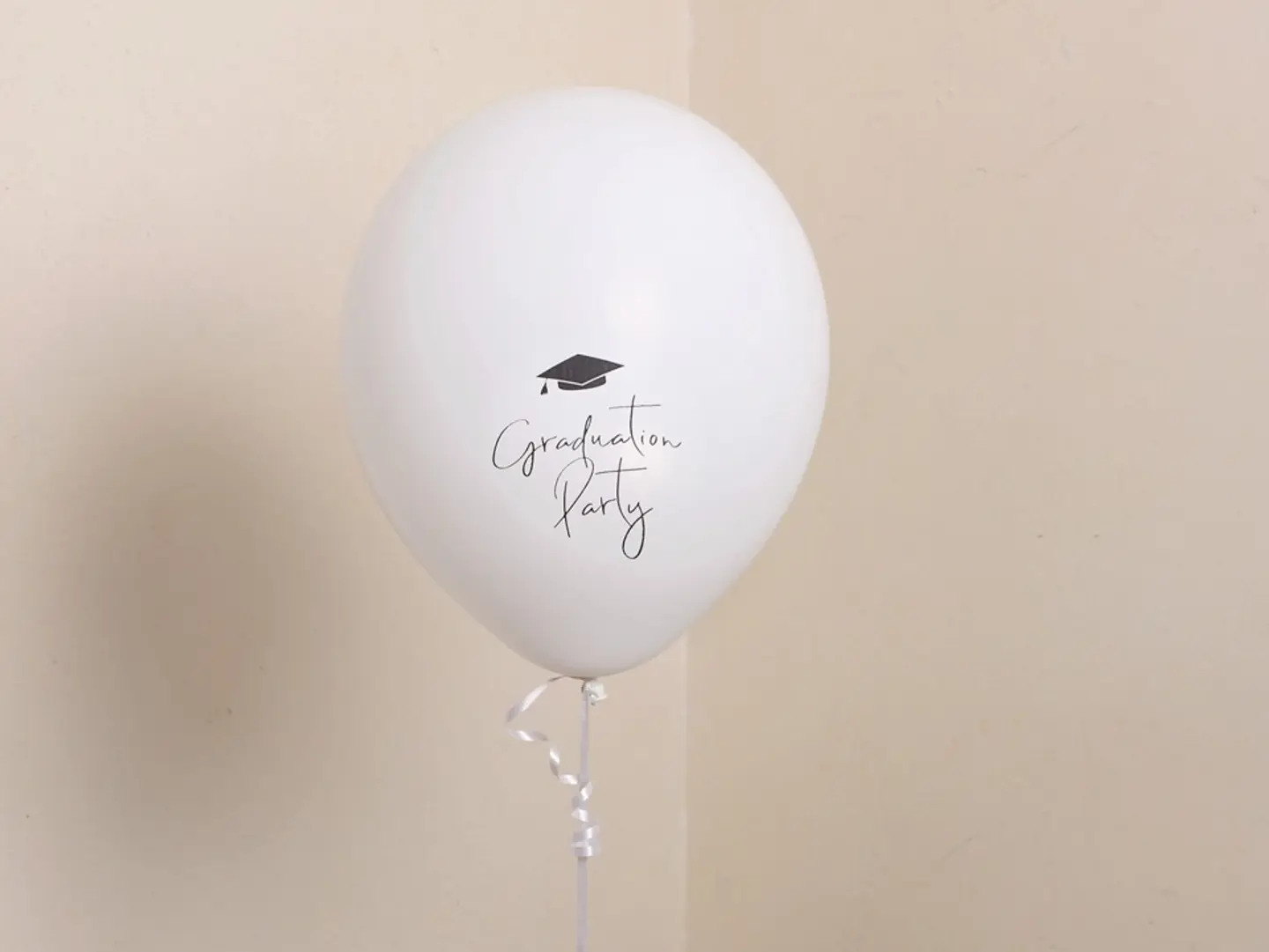White Latex Graduation Balloon