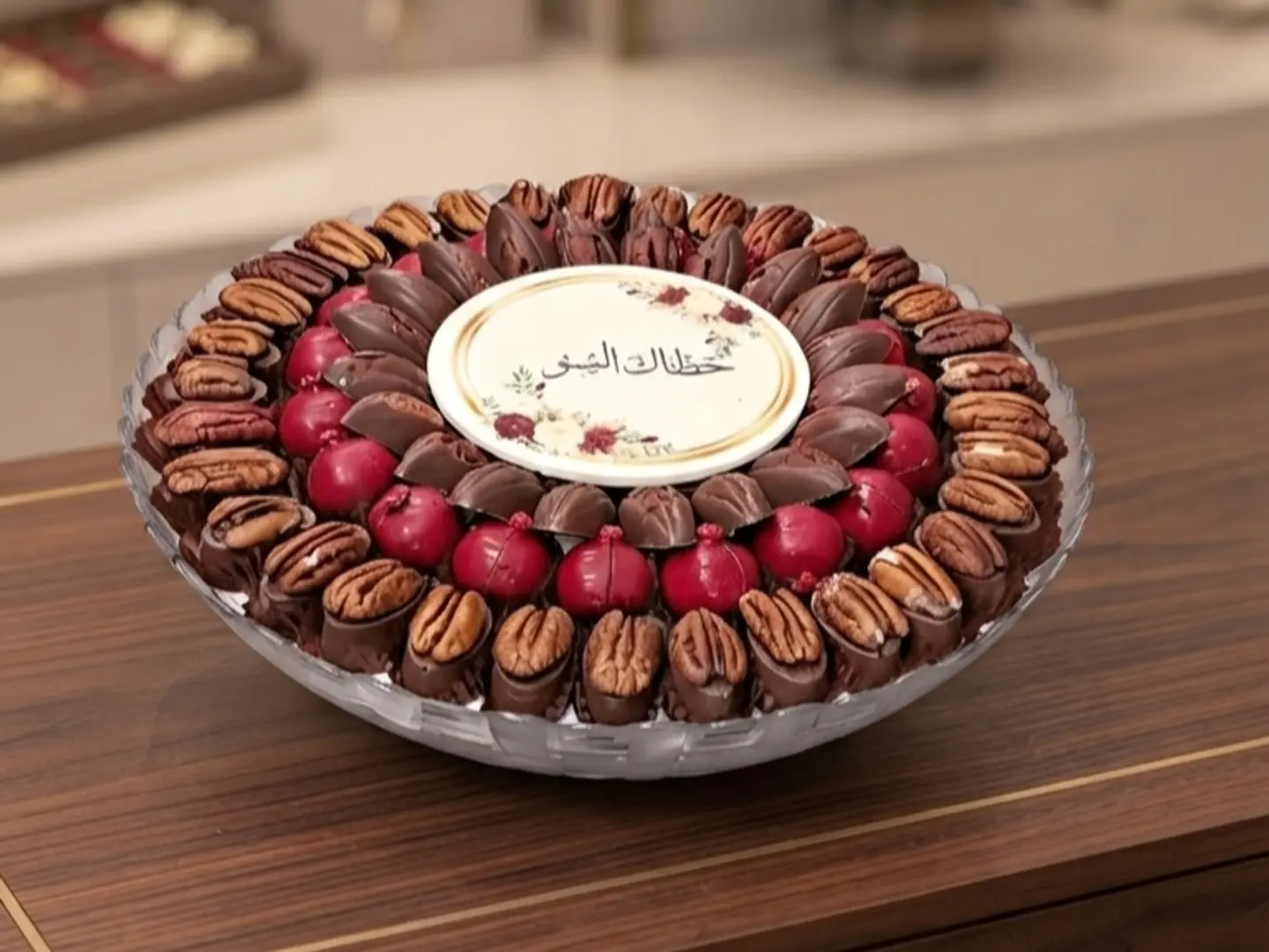 صينية زجاج بعبارة خطاك السوء
