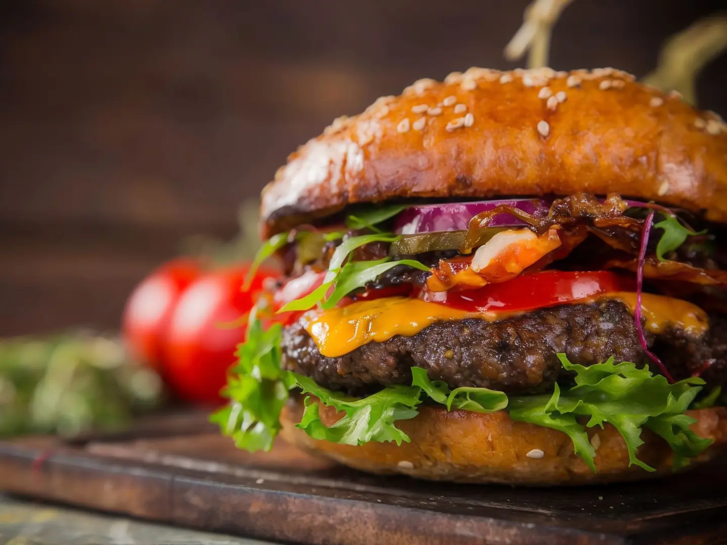 Beef Burger Meal With Fries