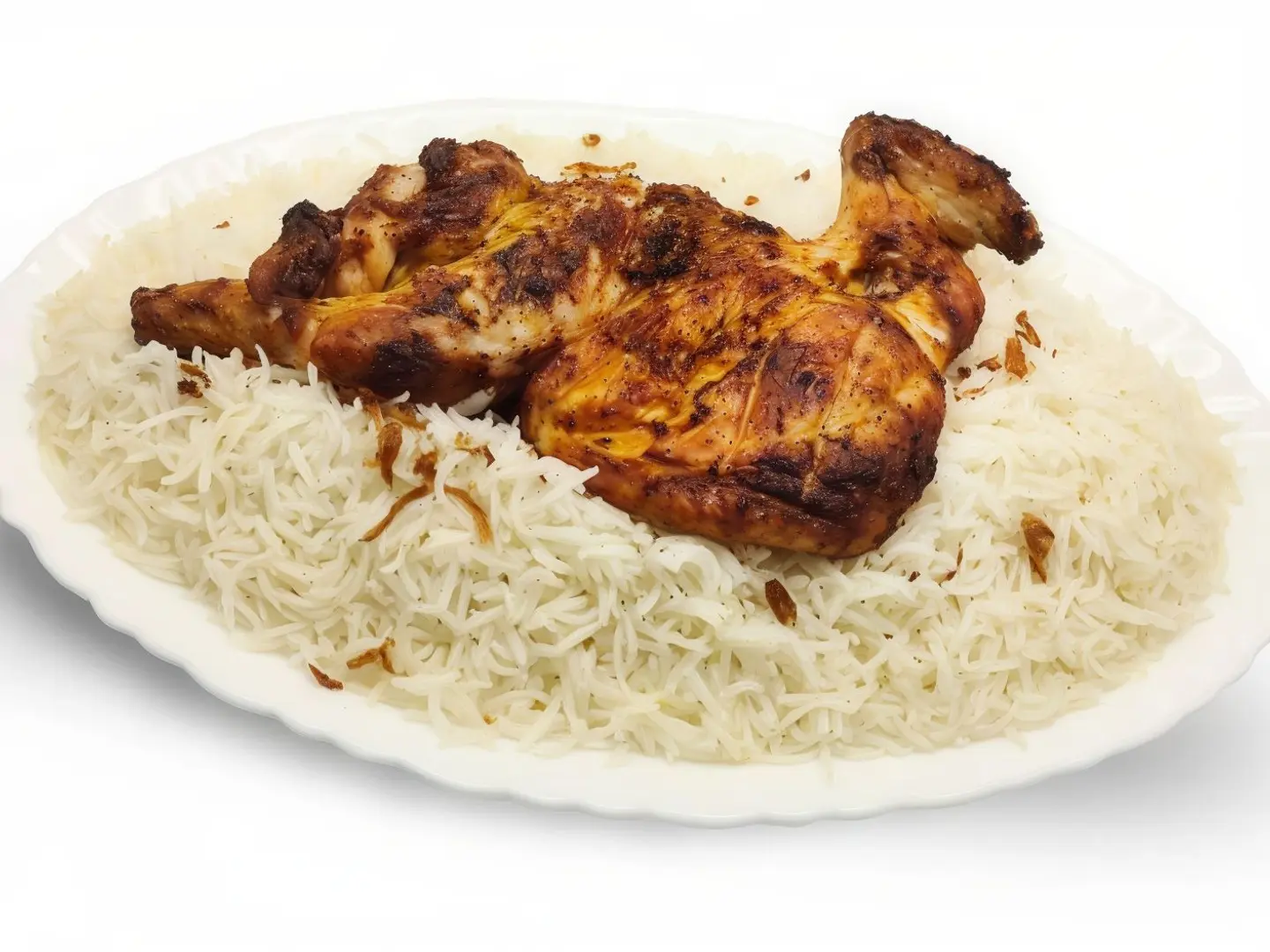 نصف دجاج على الفحم