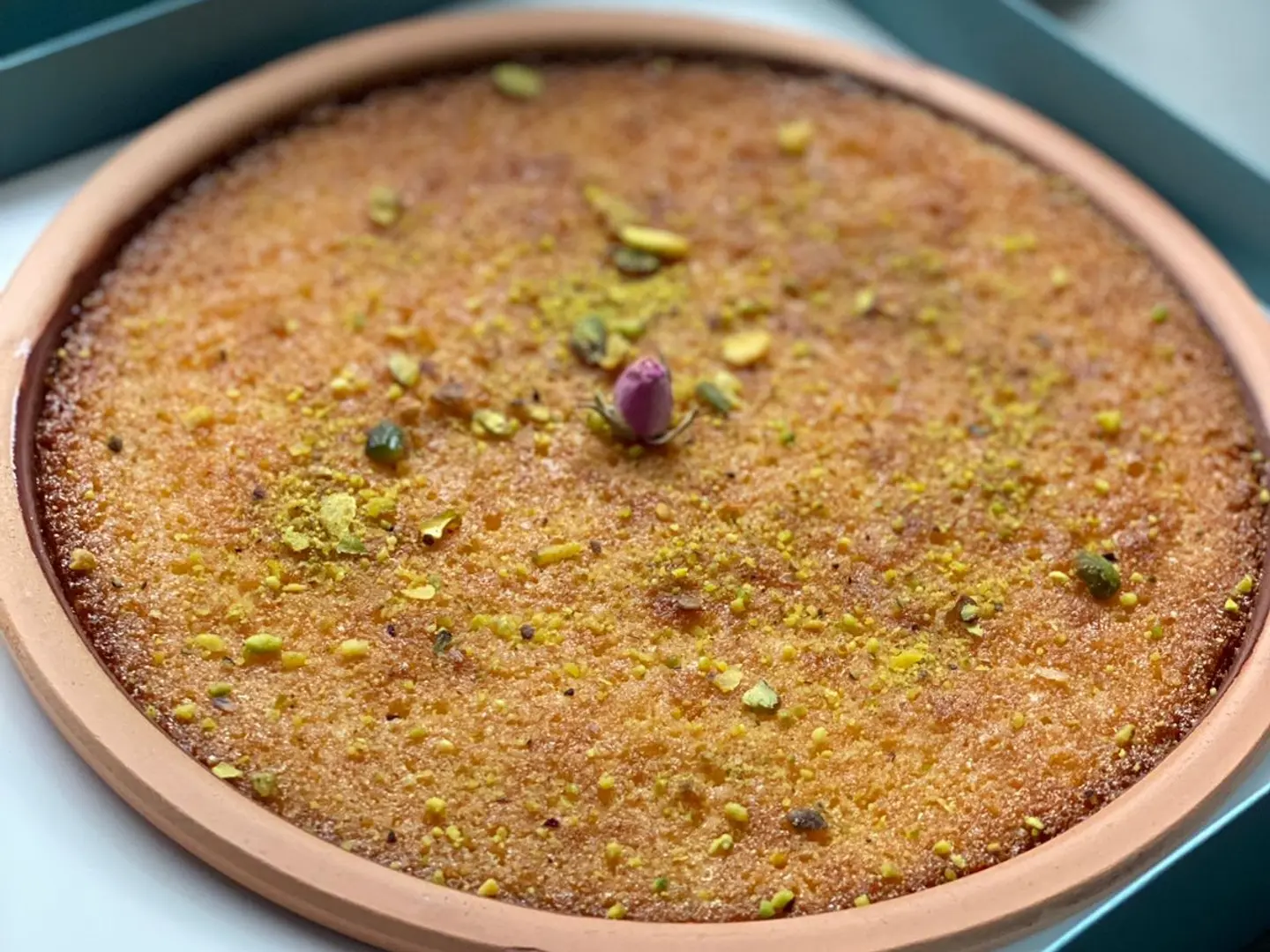 Basbousa Cheesecake In A Clay Pot