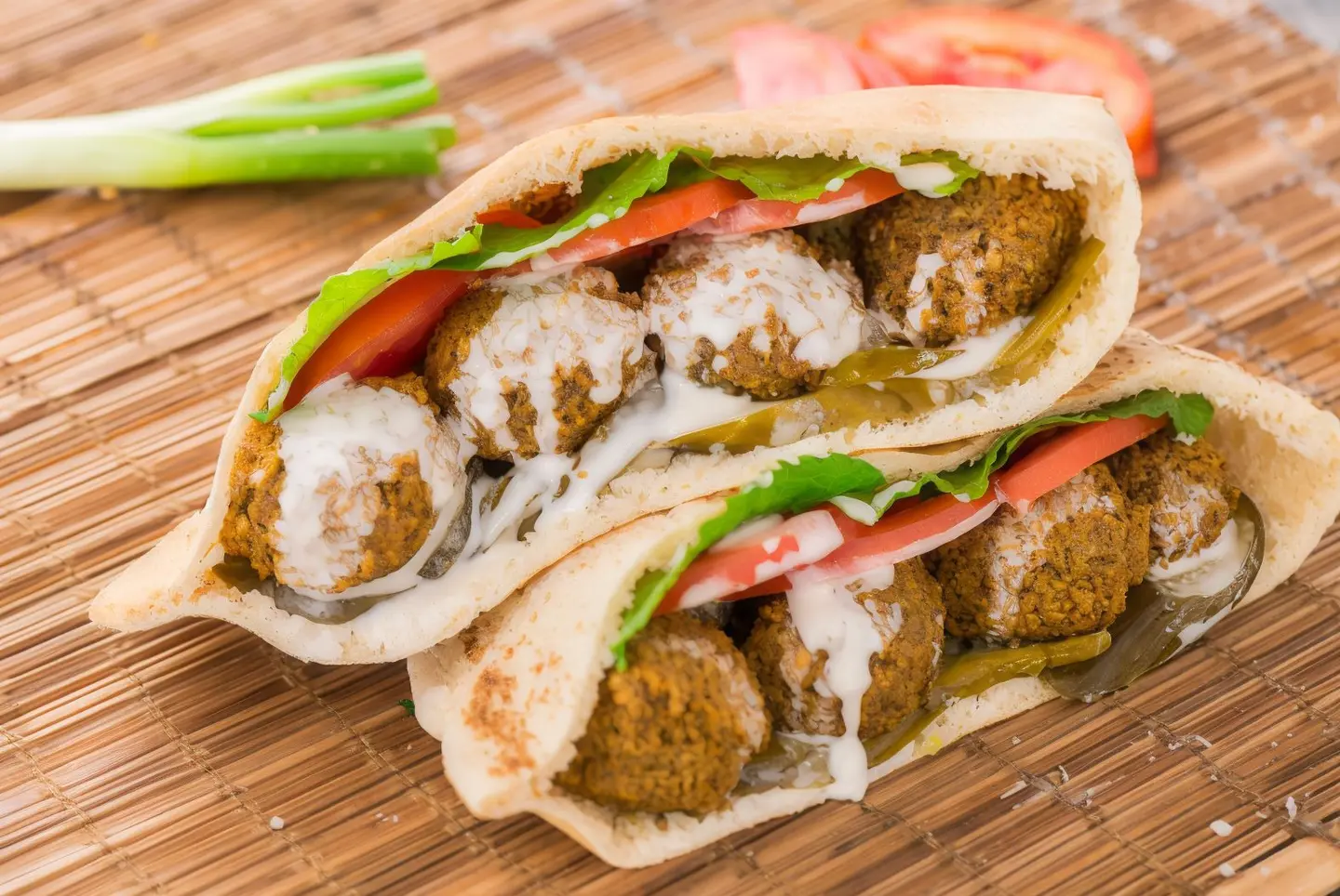 Falafel Sandwich With Arabic Bread
