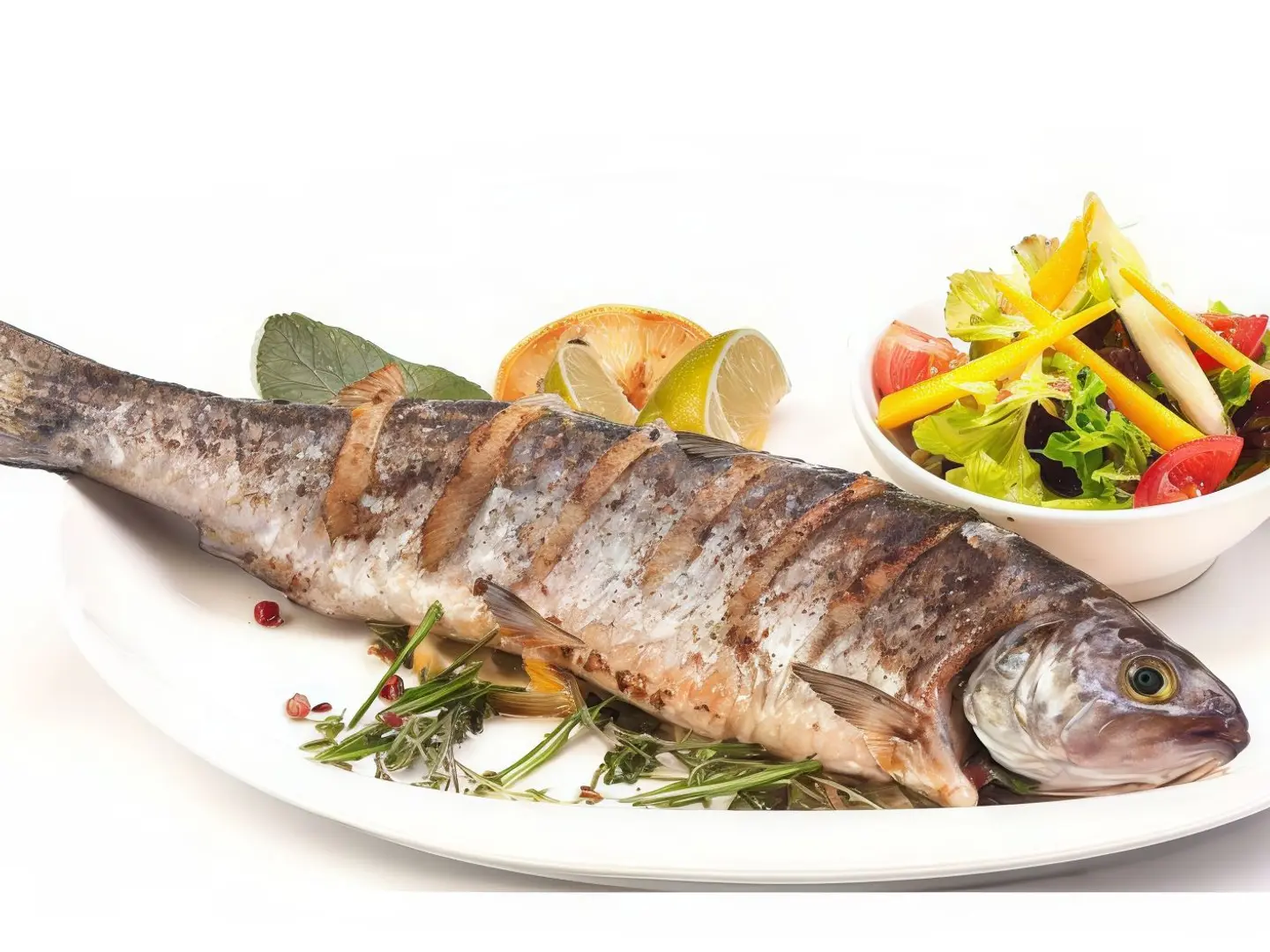 سمك بوري زيت وليمون