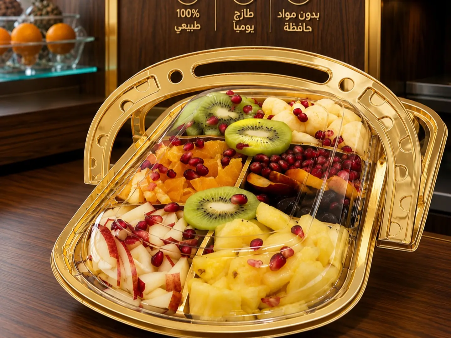 Large Plate Of Fruit Pieces