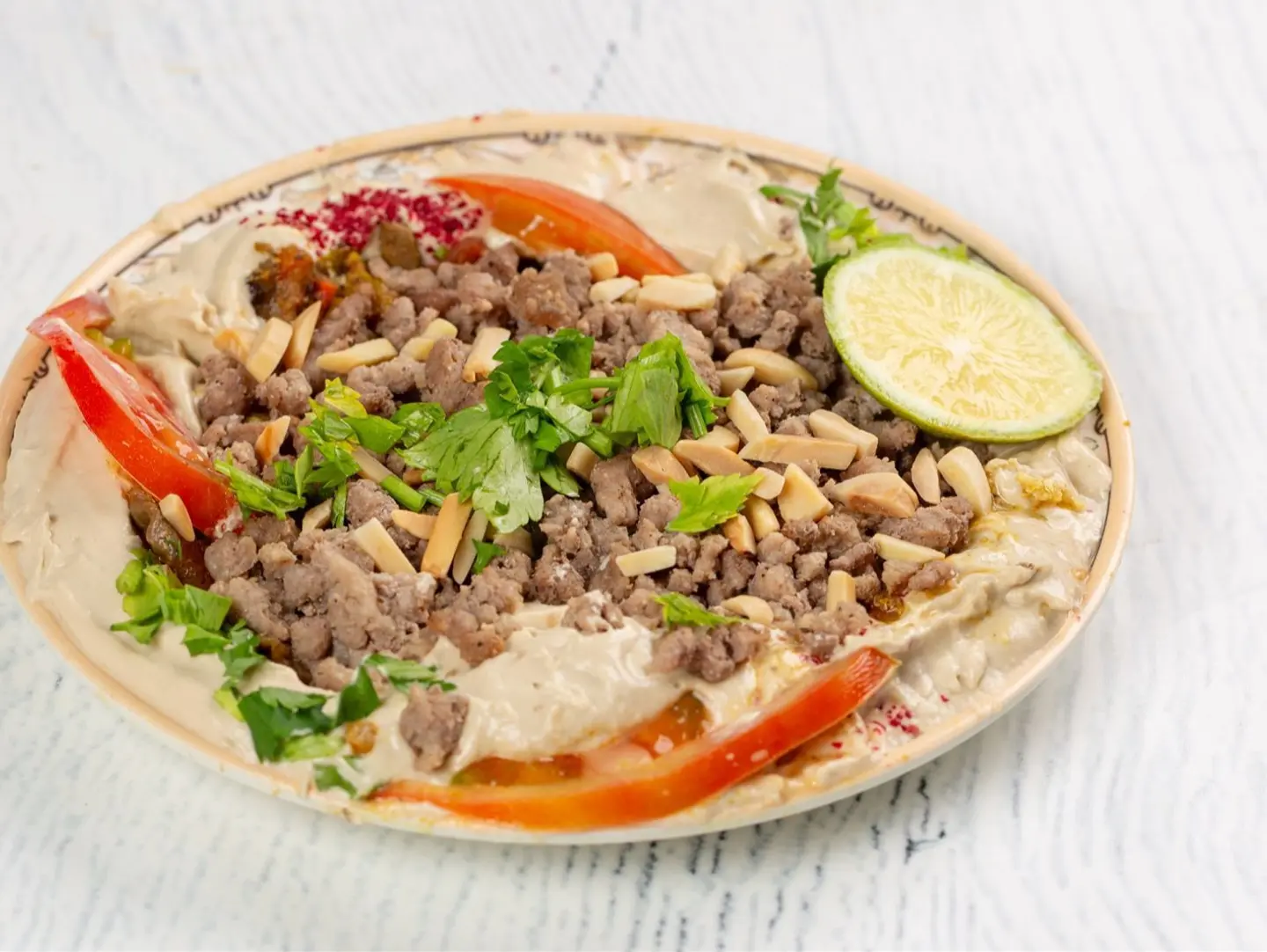 Hummus Plate With Minced Meat