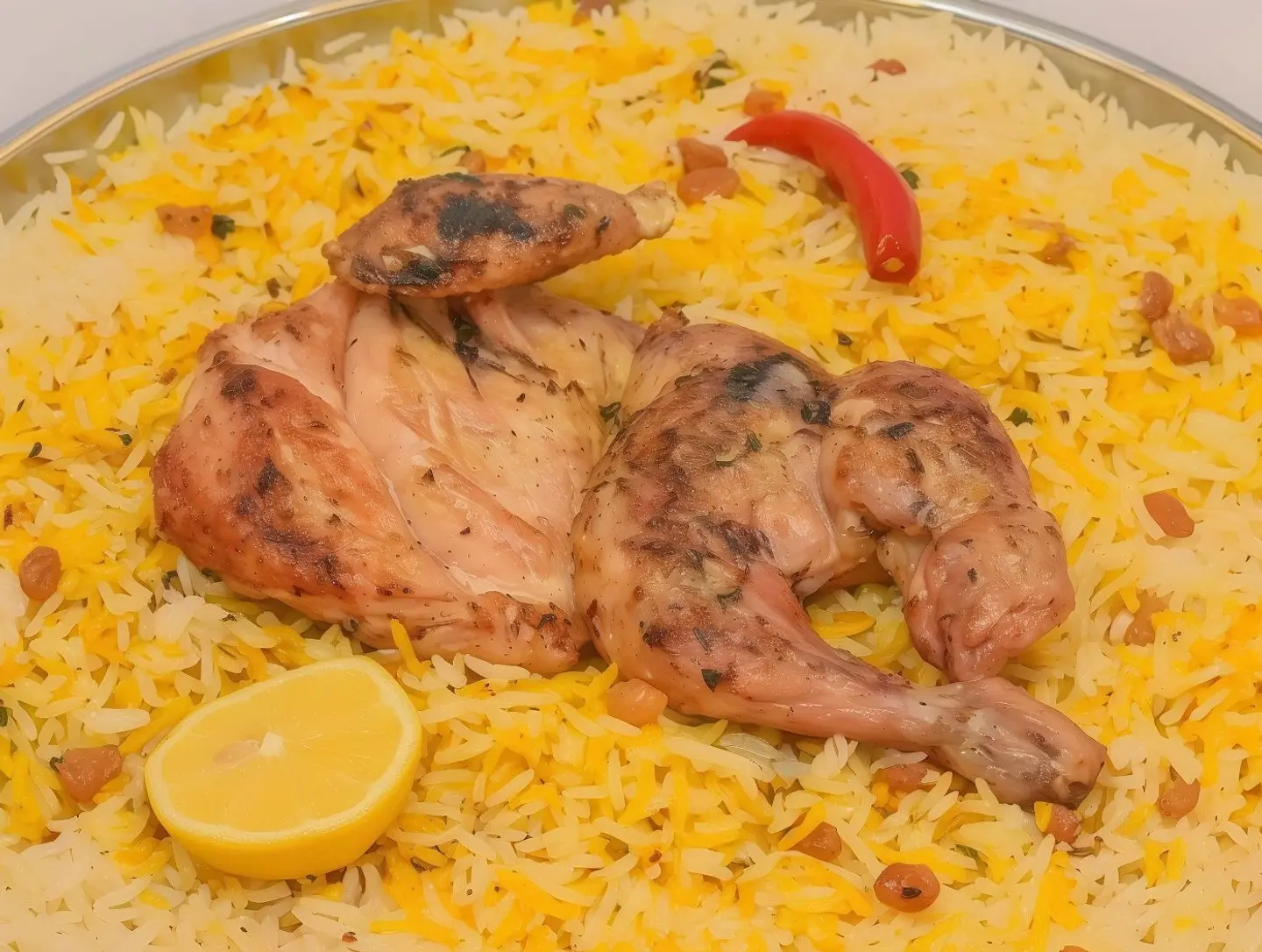 Have Chicken Cooked In A Grill With Mandi Rice