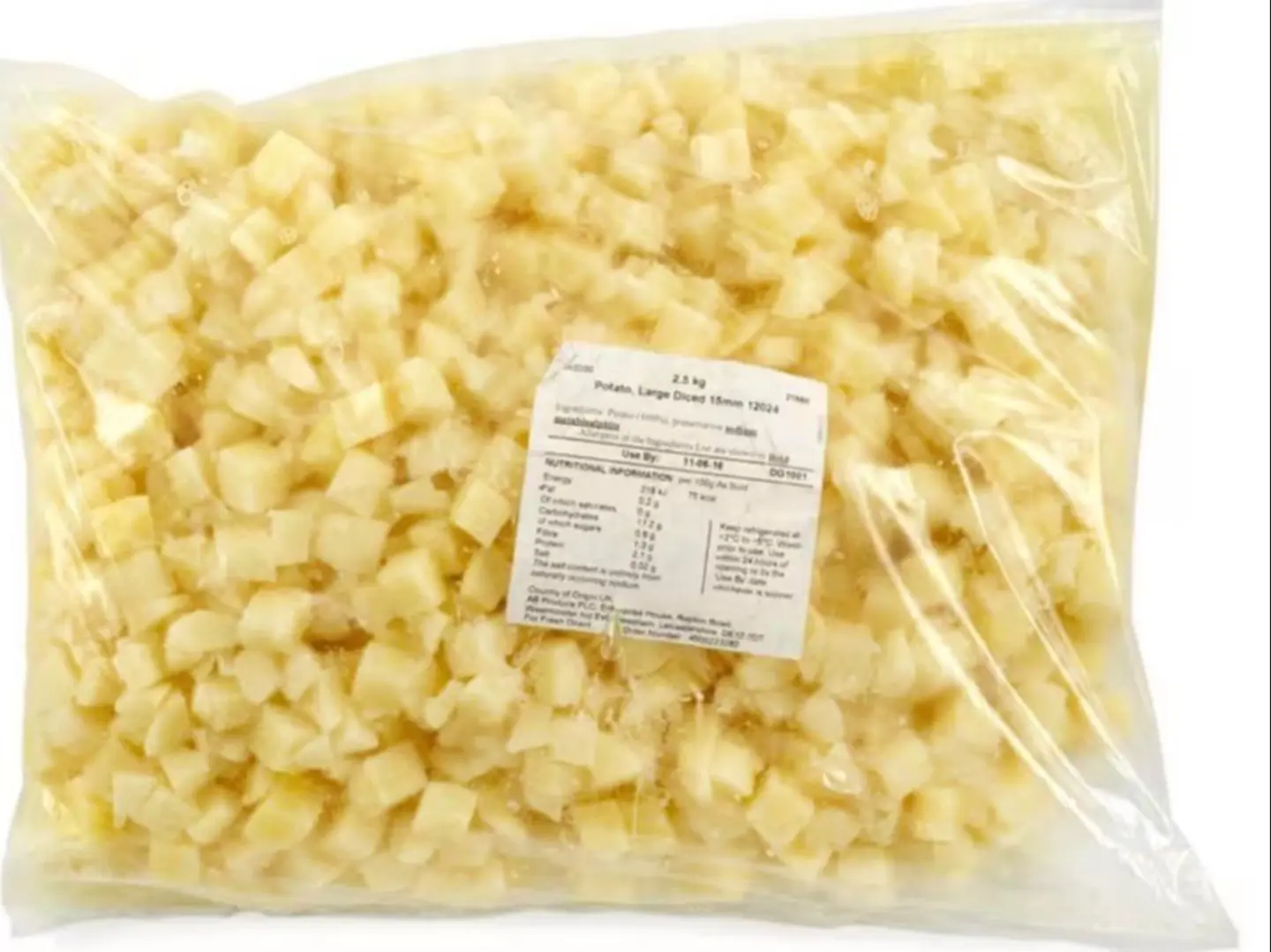 Potato Cubes 2.5 Kilo 1 Pkt