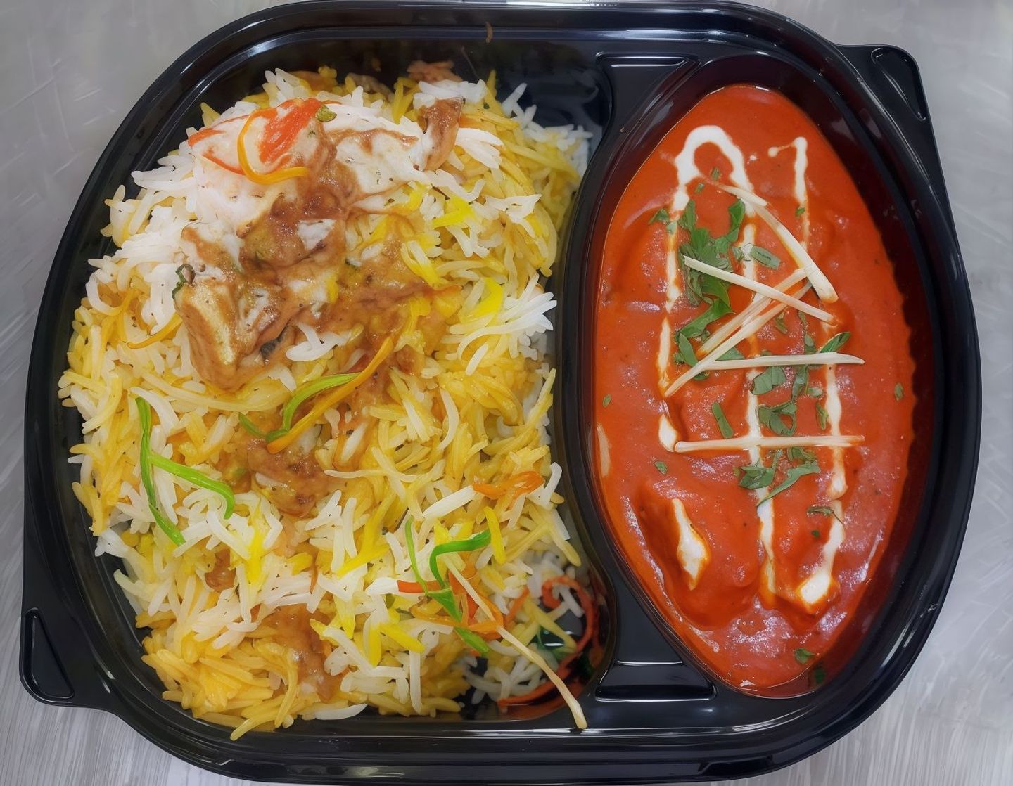 ماسالا الدجاج بالزبدة بدون عظم مع رز برياني