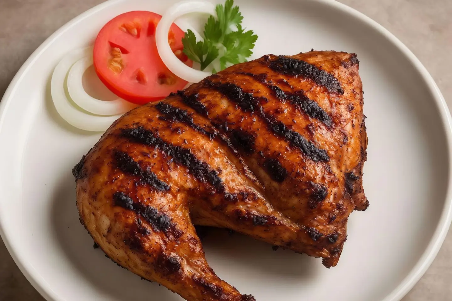 Quarter Chicken On Charcoal