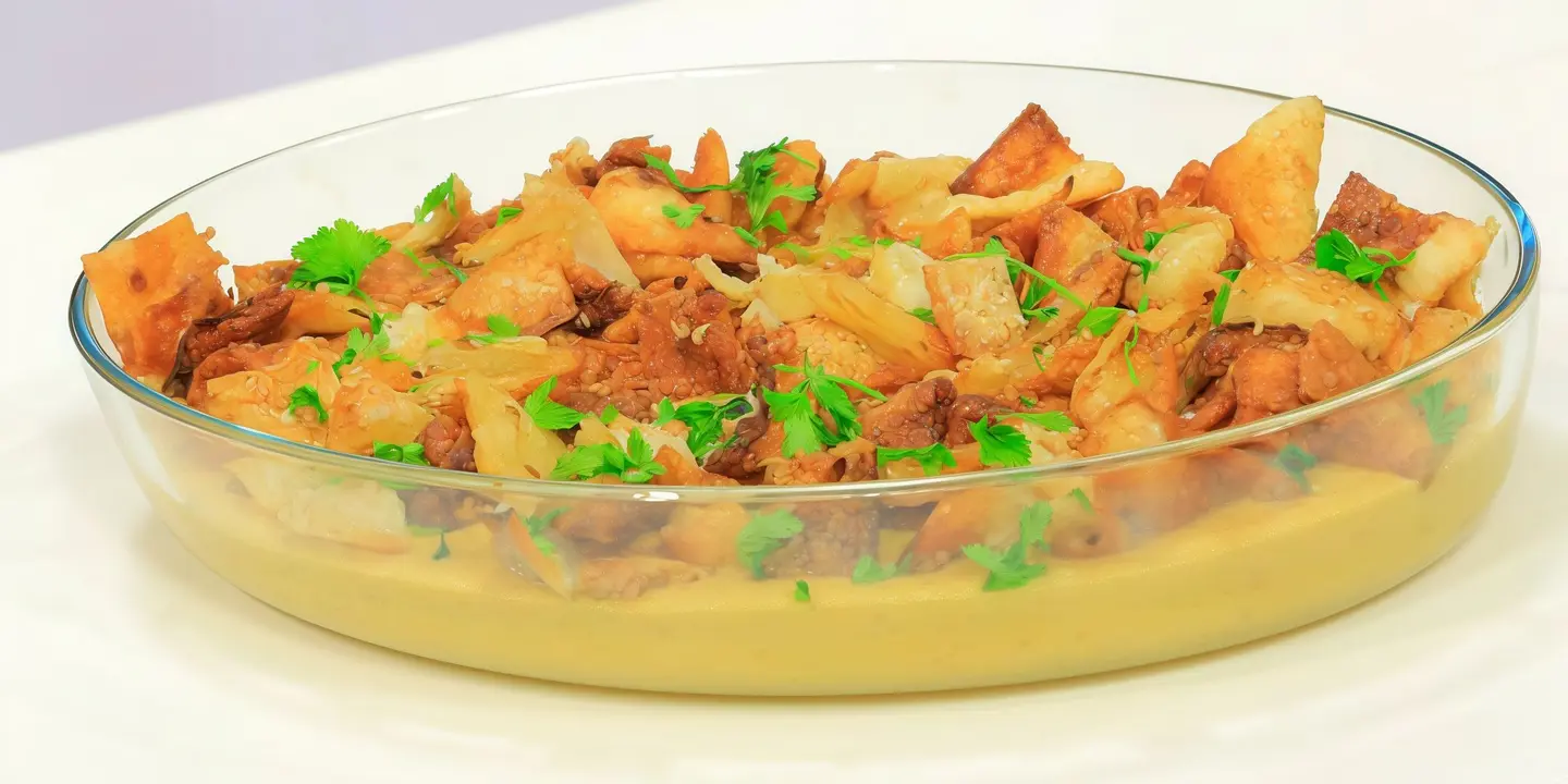 Lentil Fatteh Plate