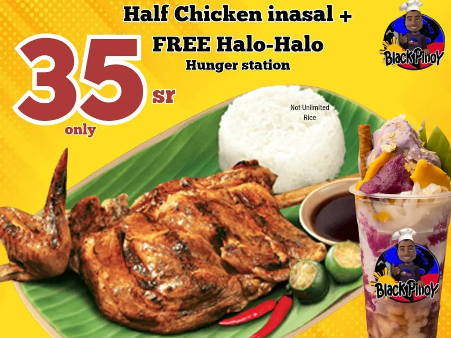 Half Chicken Inasal With Free Hahlo Halo