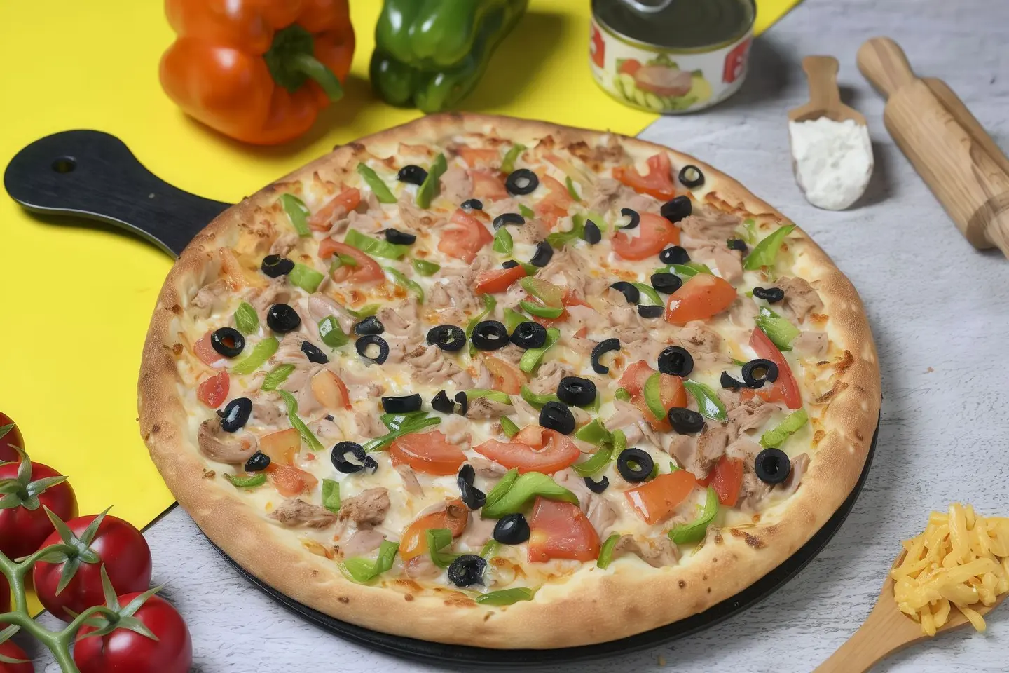 بيتزا قطع دجاج كبير