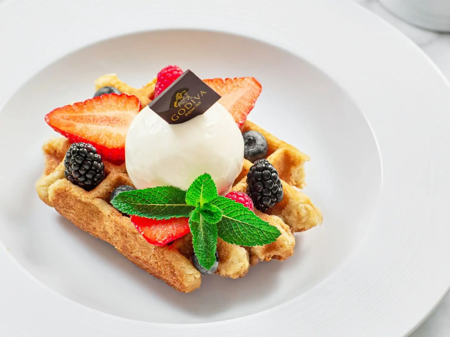 Fresh Berries Waffle + Coffee