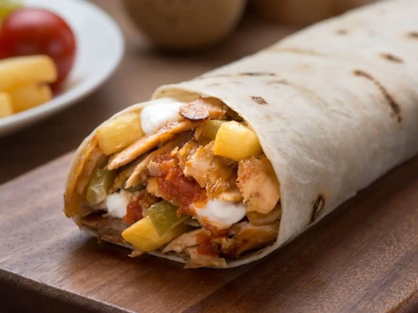 Small Shawarma Sandwich Saj Bread With Cheese