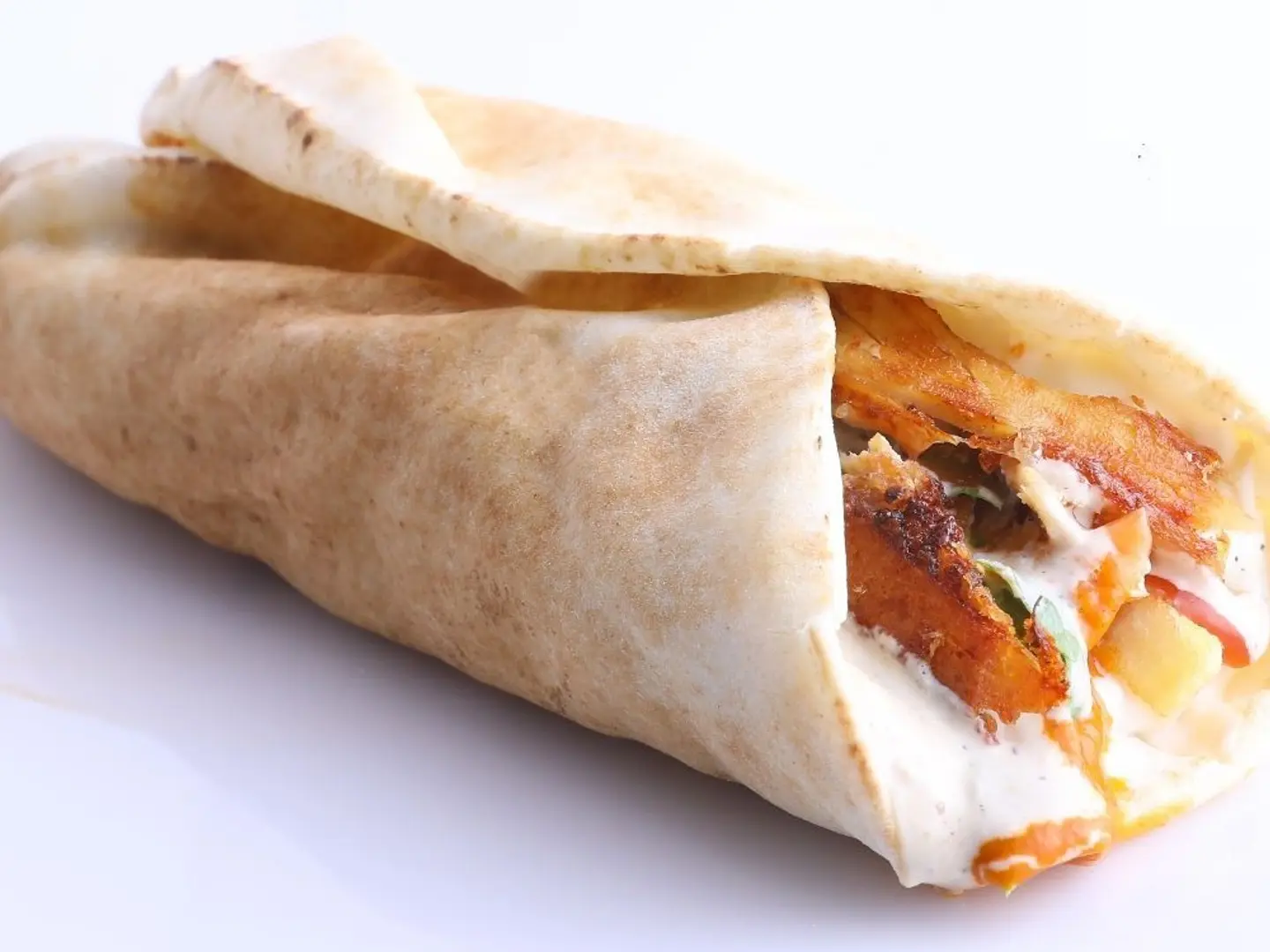 Small Shawarma Sandwich In Lebanese Bread With Cheese