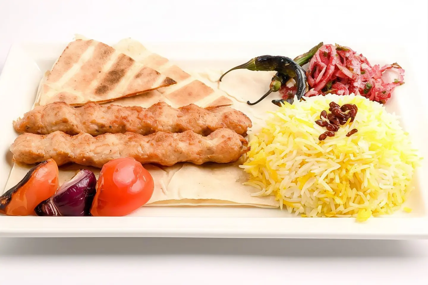 كباب دجاج مع الرز