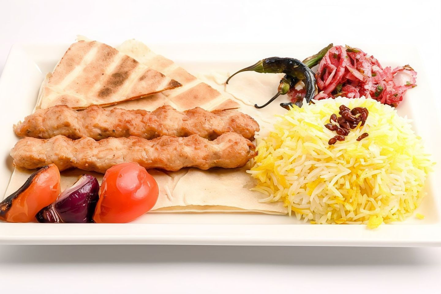 كباب دجاج مع الرز