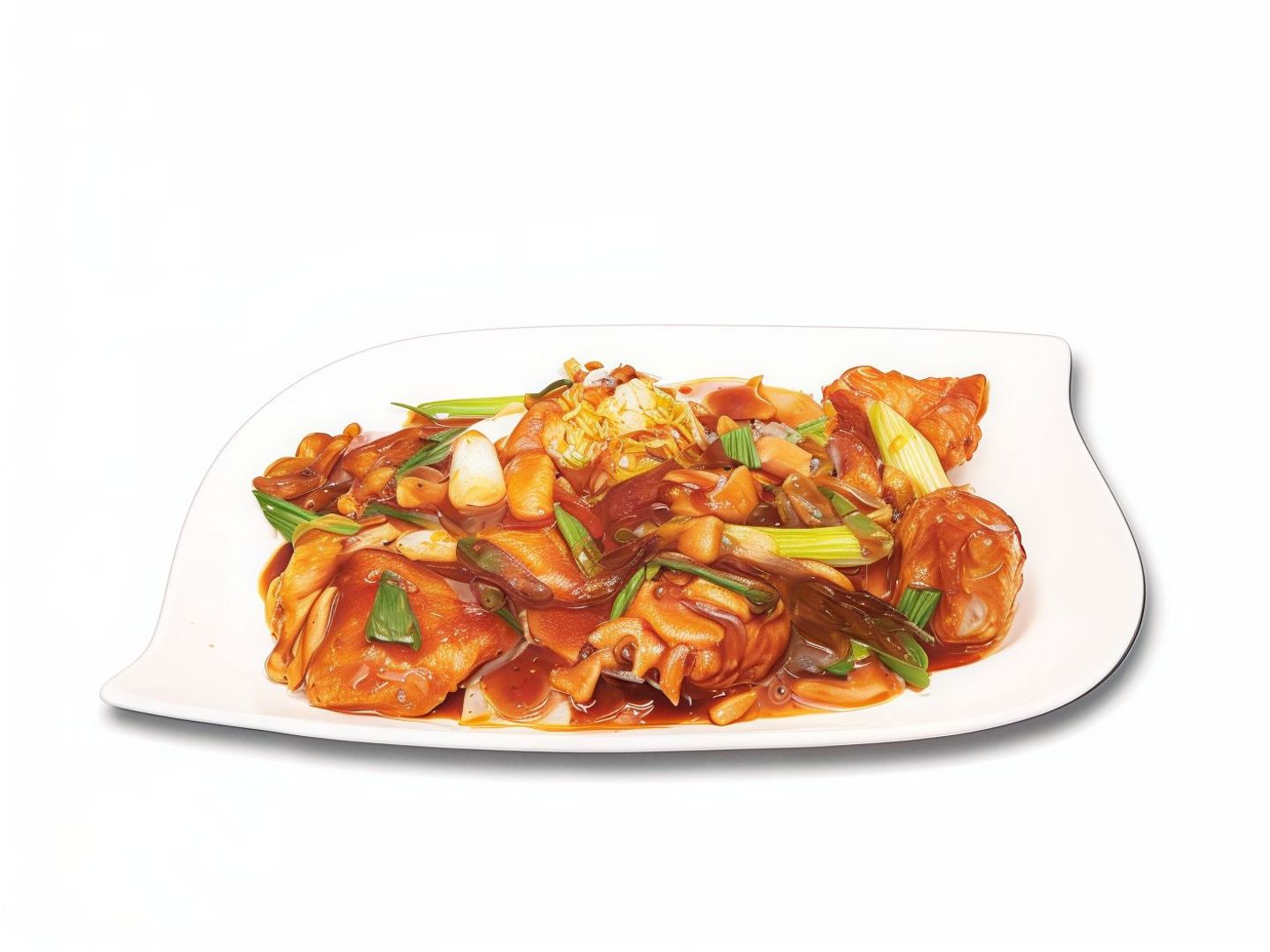 Fish With Green Onions & Mushrooms