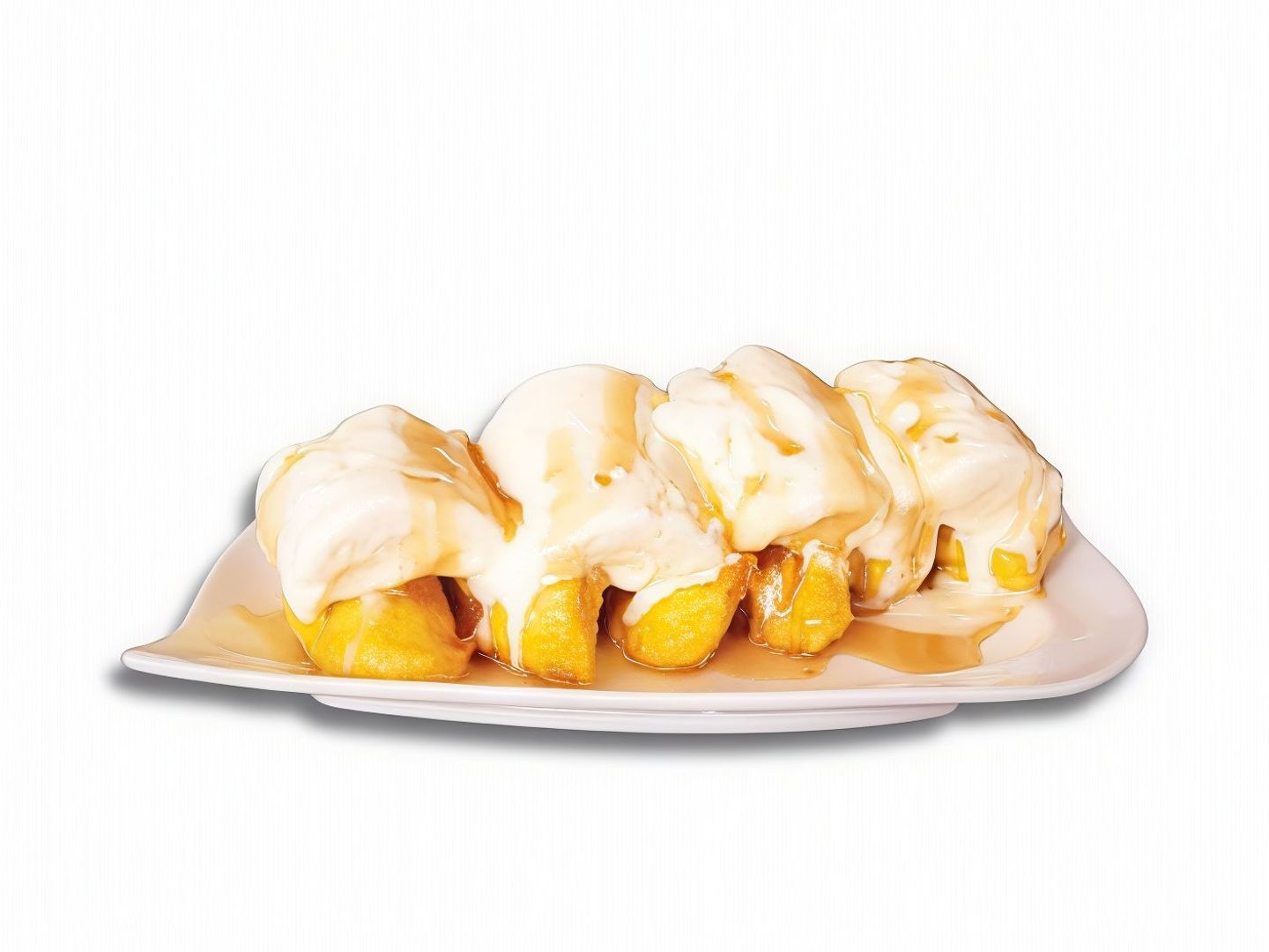 Fried Banana With Honey & Ice Cream