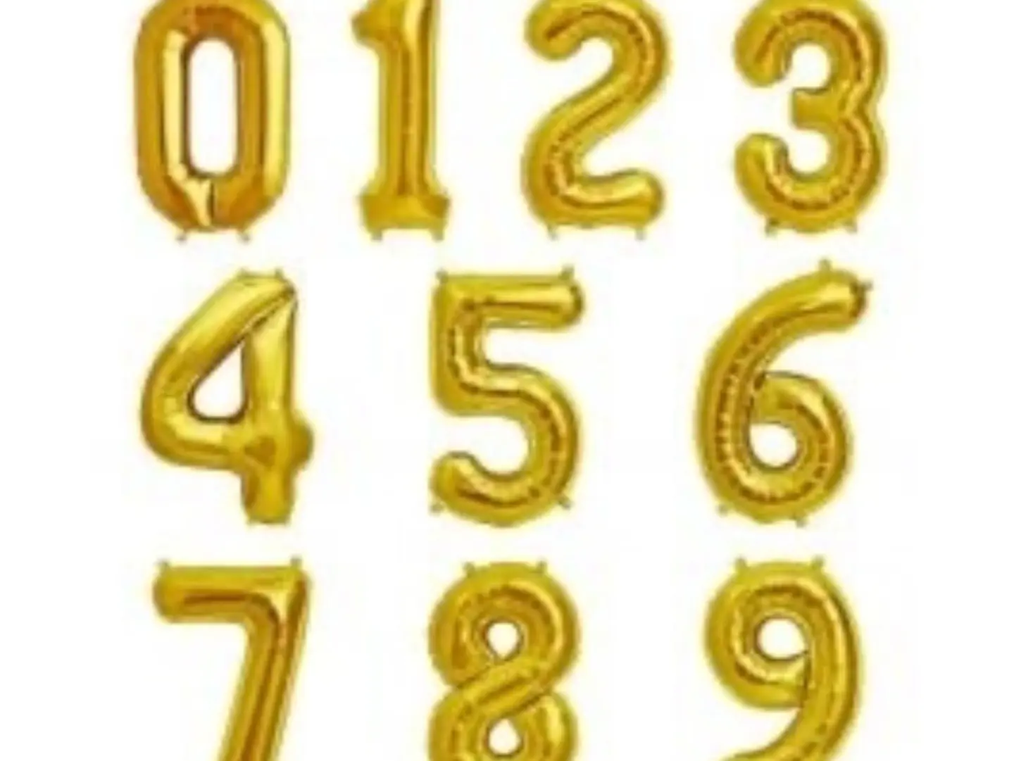 Large Gold Number Foil Helium Balloon