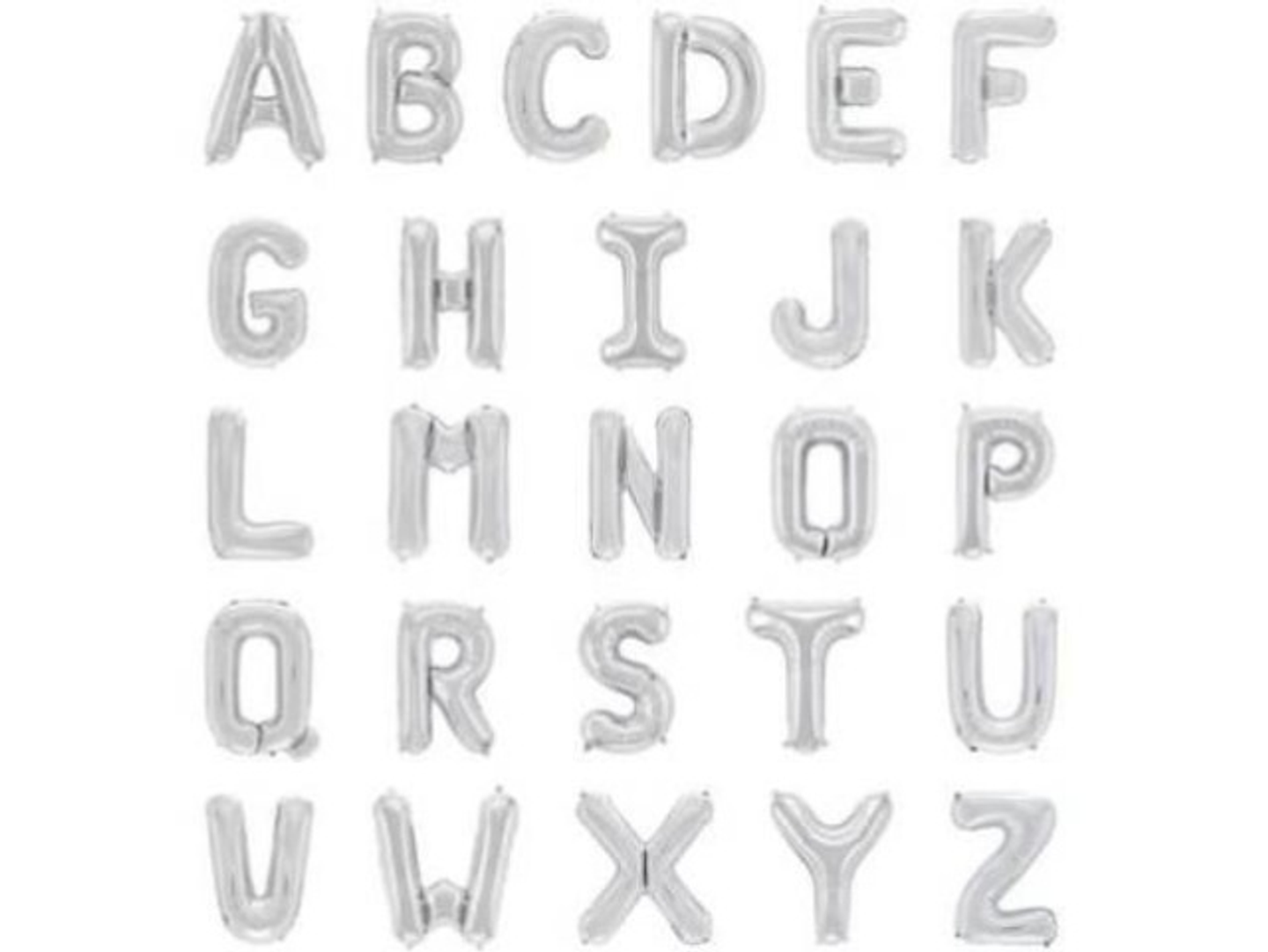 Small Silver Letter Foil Balloon (Air)