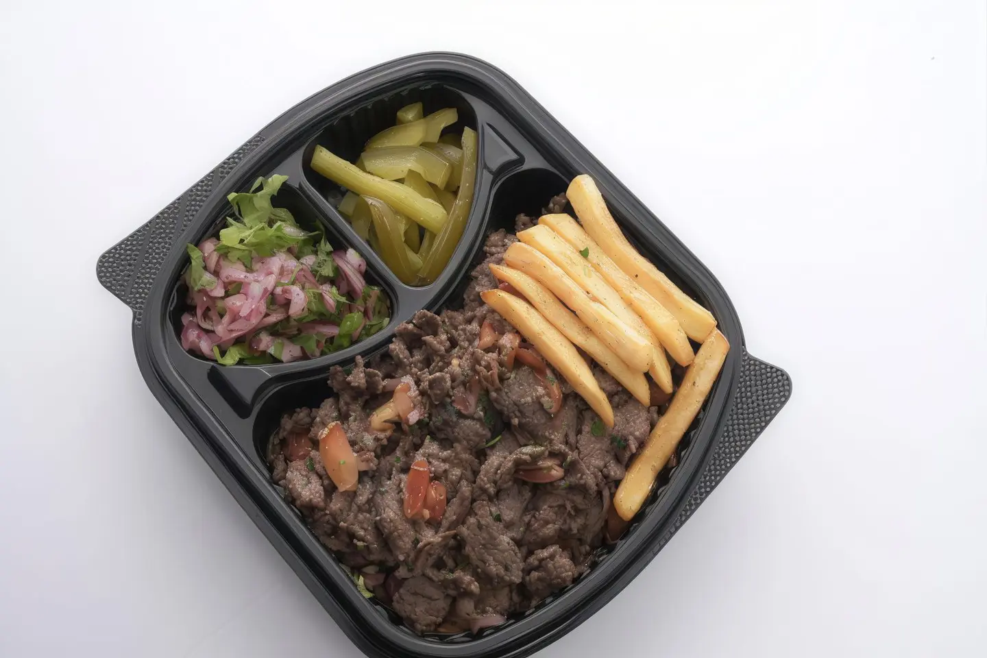 صحن شاورما حمص لحم وسط