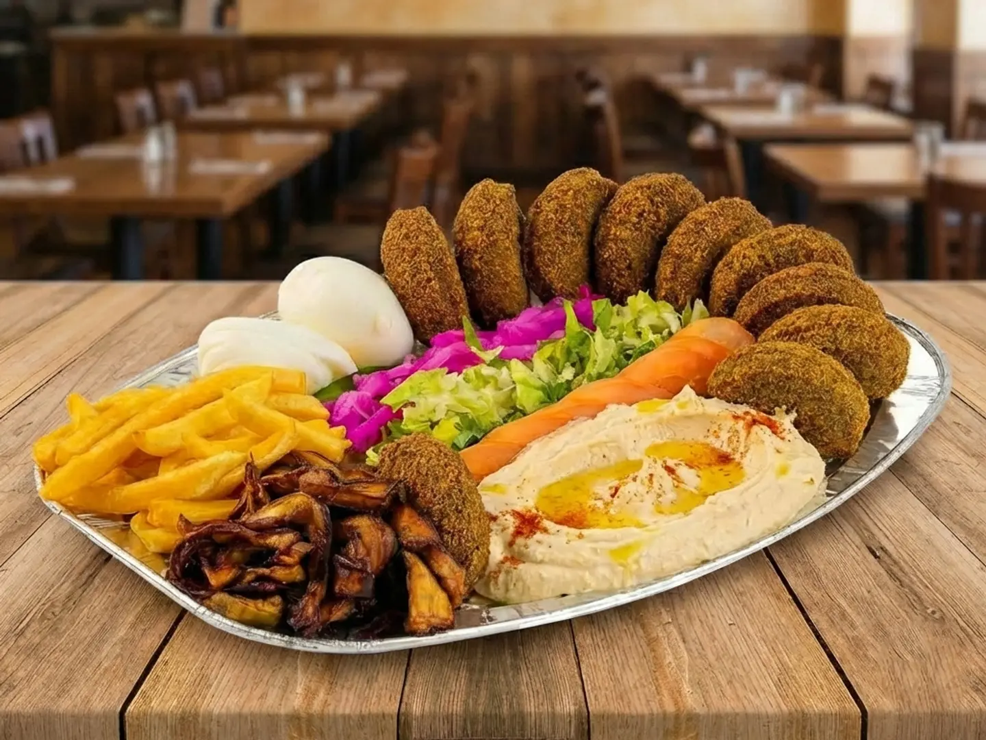 صحن فلافل مشكل كبير