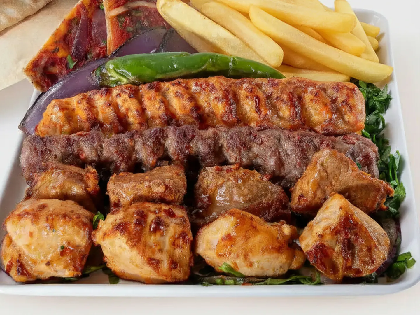 نفر مشويات مشكل دجاج و لحم (4سيخ)